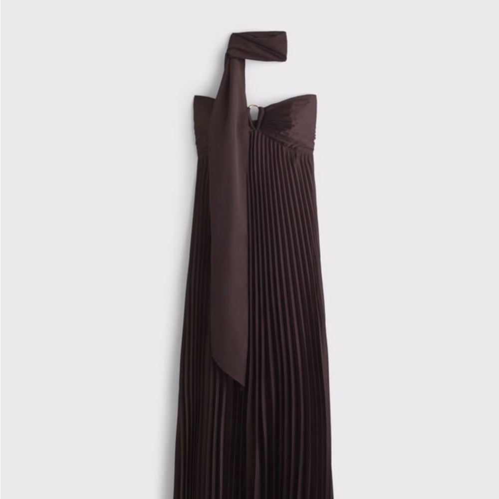 The Abercrombie A&F Giselle Strapless Scarf Babydoll Maxi Dress Brown